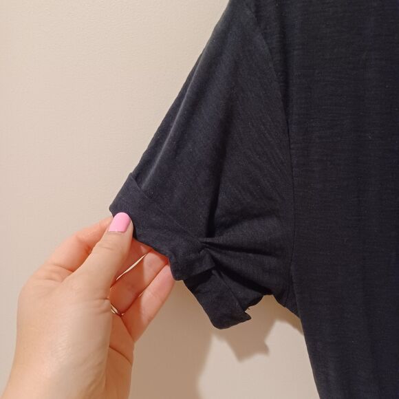 NATION LTD Martine Black Pima Cotton Midi Tiered Dress Size XS Preppy Casual - Picture 4 of 10